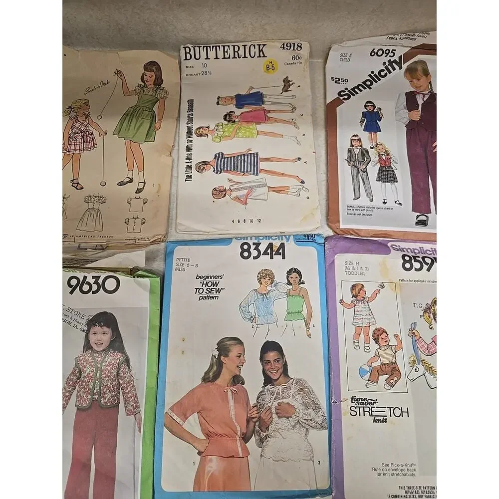 Lot Vtg Simplicity McCall's Butterick Dress Costume Girls Womans Sewing Patterns